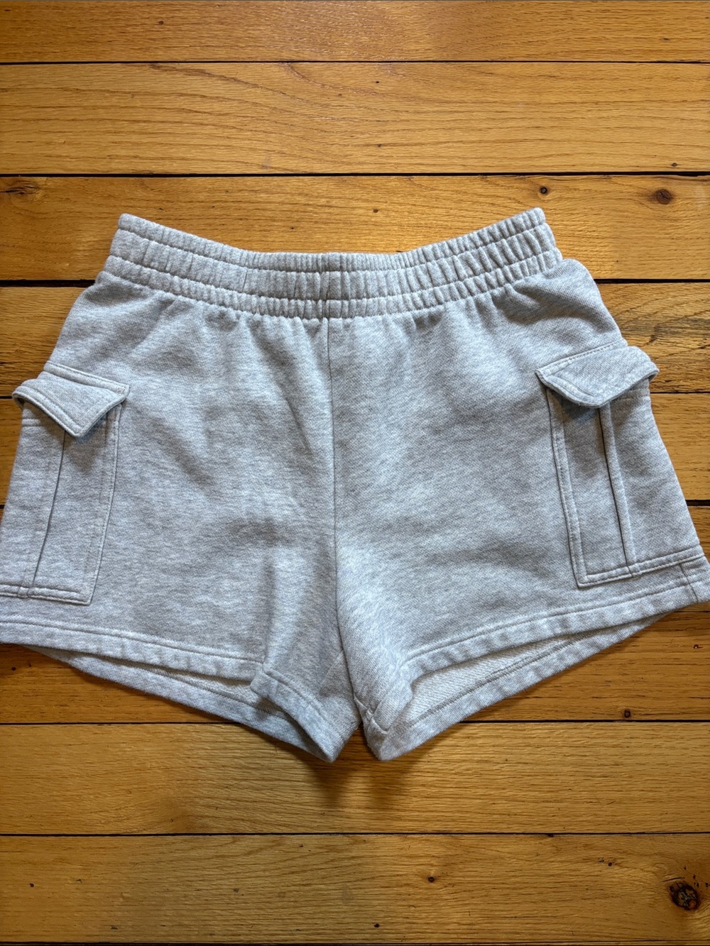 Gray Fleece Cargo Pocket Shorts